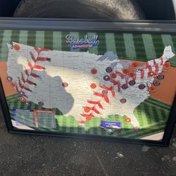 Push Pin Travel Maps Arte de pared Baseball 