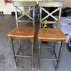 Pier One Solid Wood Barstools