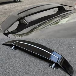 New In Box Universal 46 Inch Wide No Drilling Required Rear Wing Down Force Spoiler Glossy Black Finished 