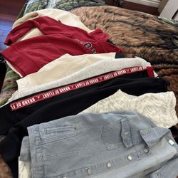 Clothes for sale – hoodies, pants, and jackets
