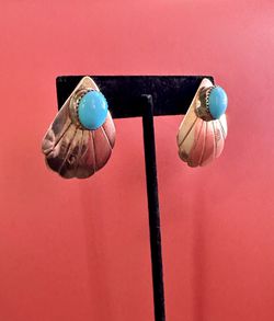 Turquoise Post Earrings  Thumbnail
