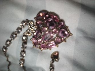 Betsy Johnson vintage rare heart necklacepink
