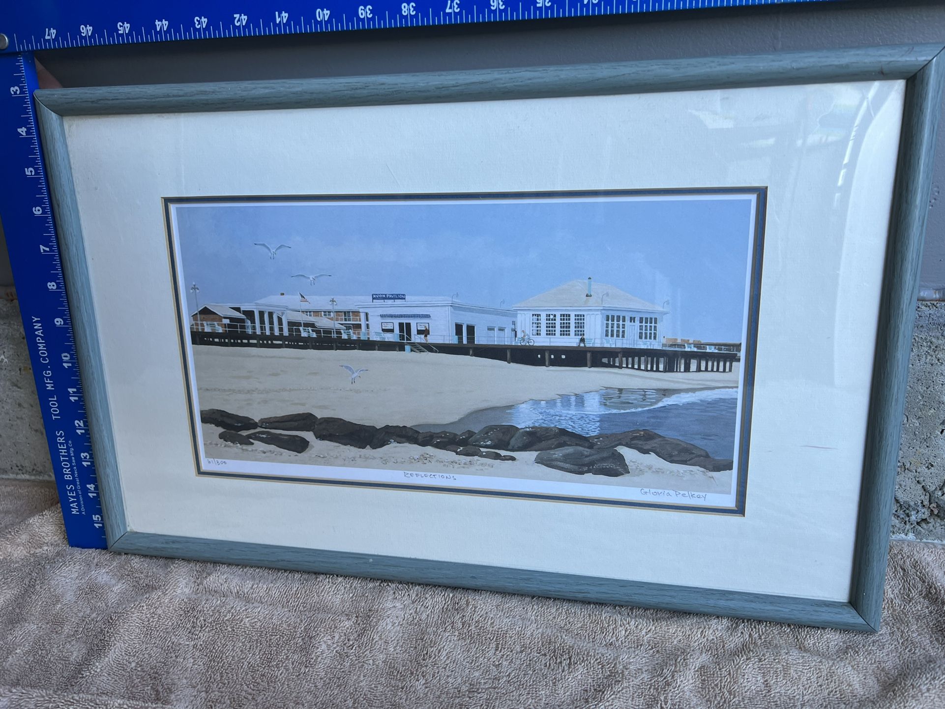 Framed Beach Art - Avon Pavilion & Cove by Belmar Bridge