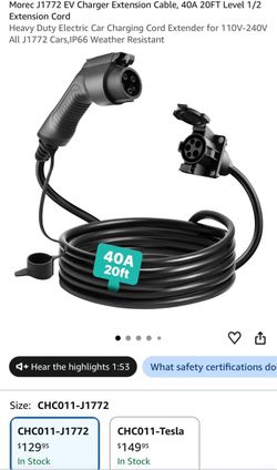 EV Charger Extension Cable