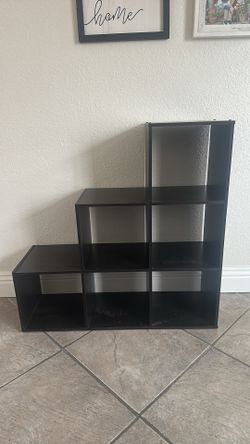 Black bookcase shelving unit