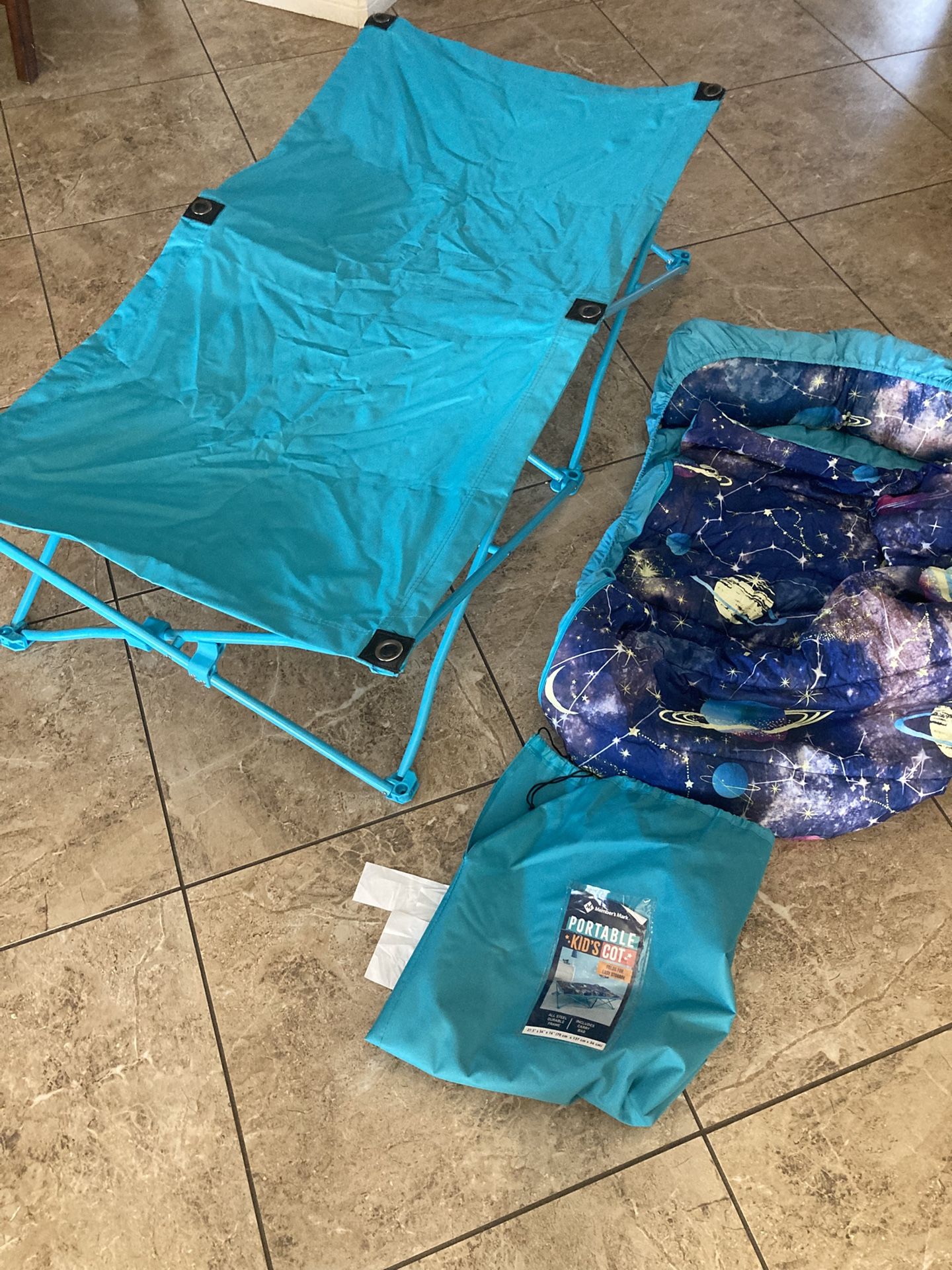 Kids Cot with Sleeping Bag