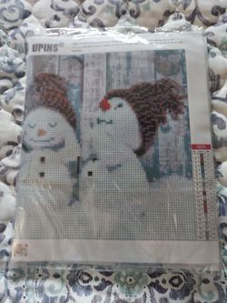 Cute snowman diamond art project