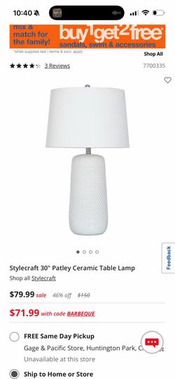 Ceramic white lamp