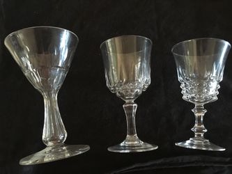 Three crystal glasses