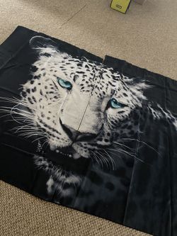 Snow leopard curtains