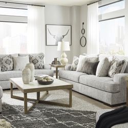 Mercado Pewter Living Room Set (SOFA and LOVESEAT