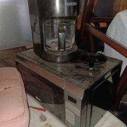 Microwave And Coffee Maker. Good Condition. 