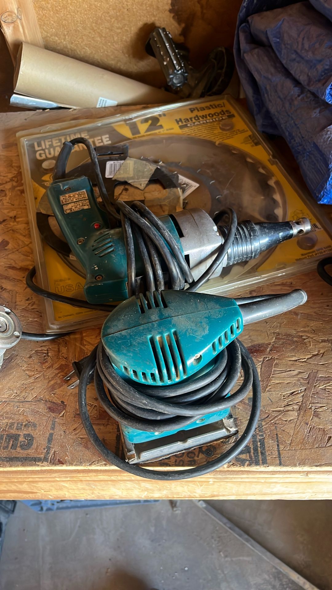 Drill in palm sander