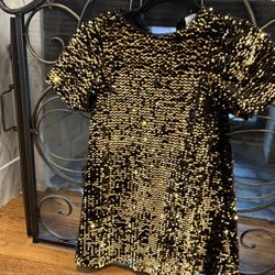 Zara Gold Sequence Dress Size 8