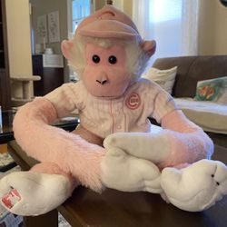 Plush Chicago Cubs Hugging Monkey