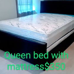 $350  Queen Bed With Mattress And Boxspring Brand New Free Delivery 