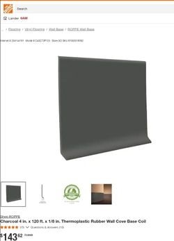 Roppe Rubber Wall Base Brand New In Boxes 120ft per box