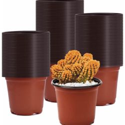 60 Pcs 6 Inches Plastic Plant Nursery Pots, Seed Starting Pot, Flower Plant Container, Garden Pots