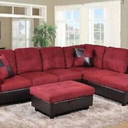 New Sectional And Storage Ottoman 