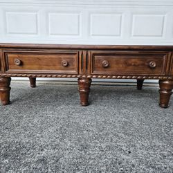Thomasville Ernest Hemingway Collection Rustic European Carved Maple Large Coffee Table