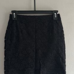 Black Floral Pencil Skirt