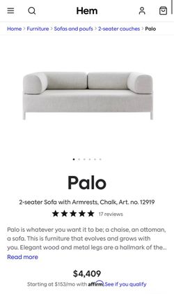 HEM Palo 2-Seater Sofa w/ Armrests (white)