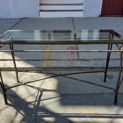 Rought iron table with glass top