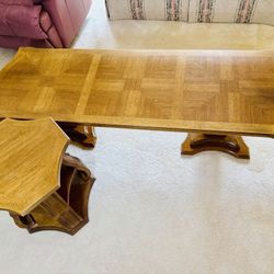 1962 Thomasville Vintage Wood Coffee & Side Table Set