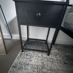 Black metal nightstand