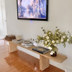 Earthy Organic Home Style Solid Wood Chucky Leg Long Couch Bench/Entryway Bench