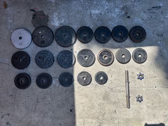 Weight Plates 2.5–10 lb + Threaded Dumbbell Handle
