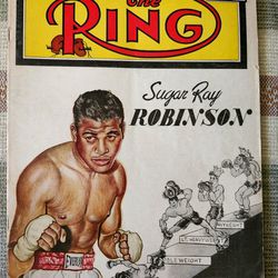 Rare 1949 "The Ring" Boxing Magazine Feat. Sugar Ray Robinson On Cover!