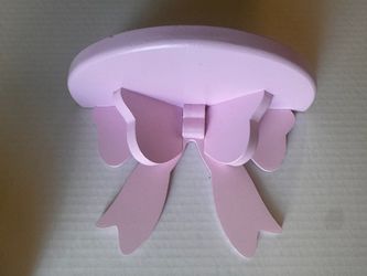 Pink Wooden Bow Wall Shelf