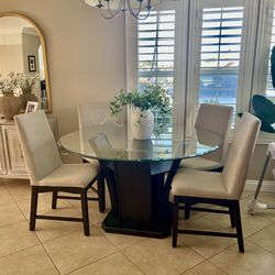 Glass Round Table and Chairs