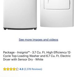 Insignia Washer & Dryer