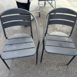 Metal Outdoor Chairs X2