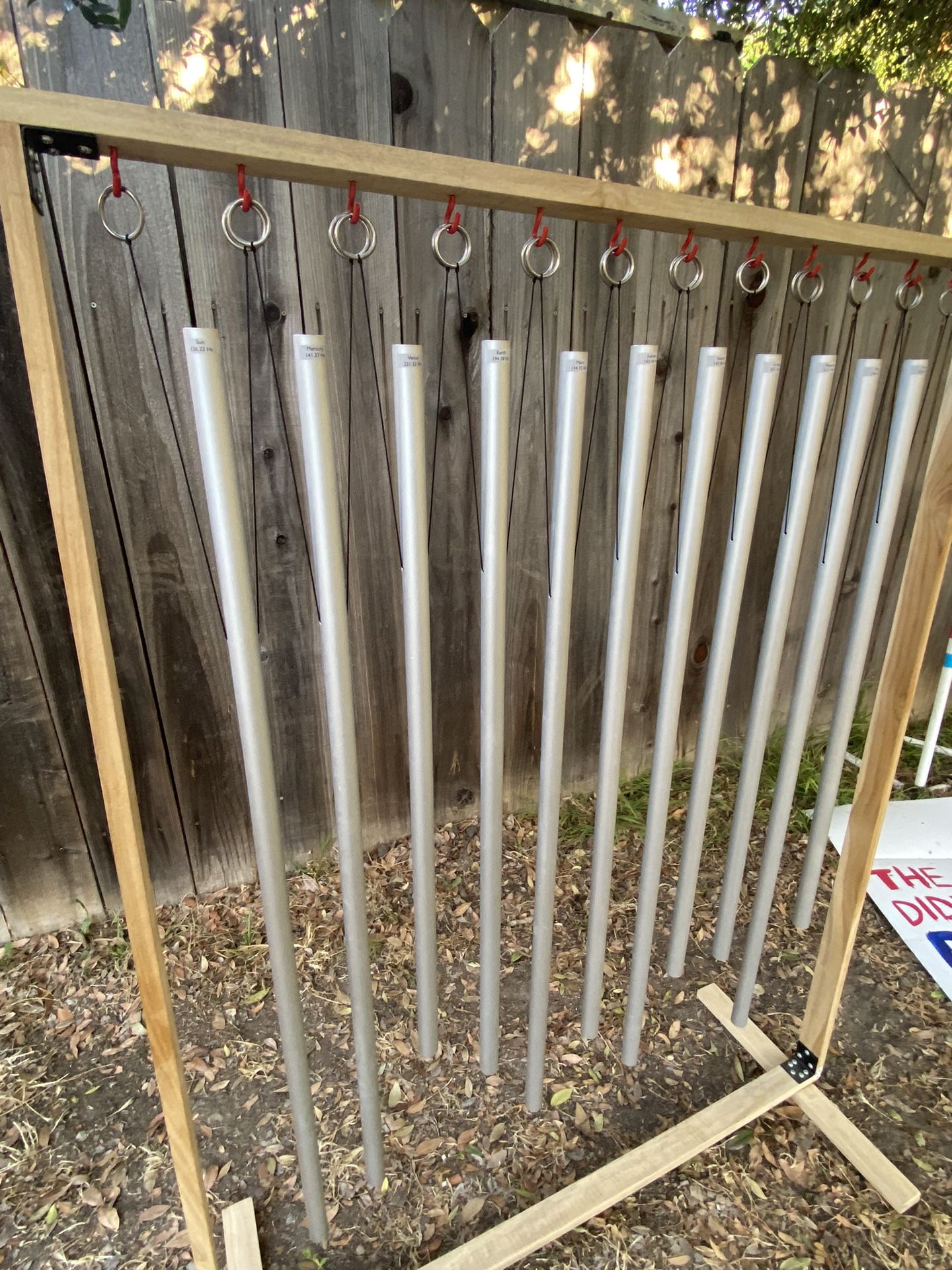 Set Of 11 Healing Planetary Tuned Chimes W Stand