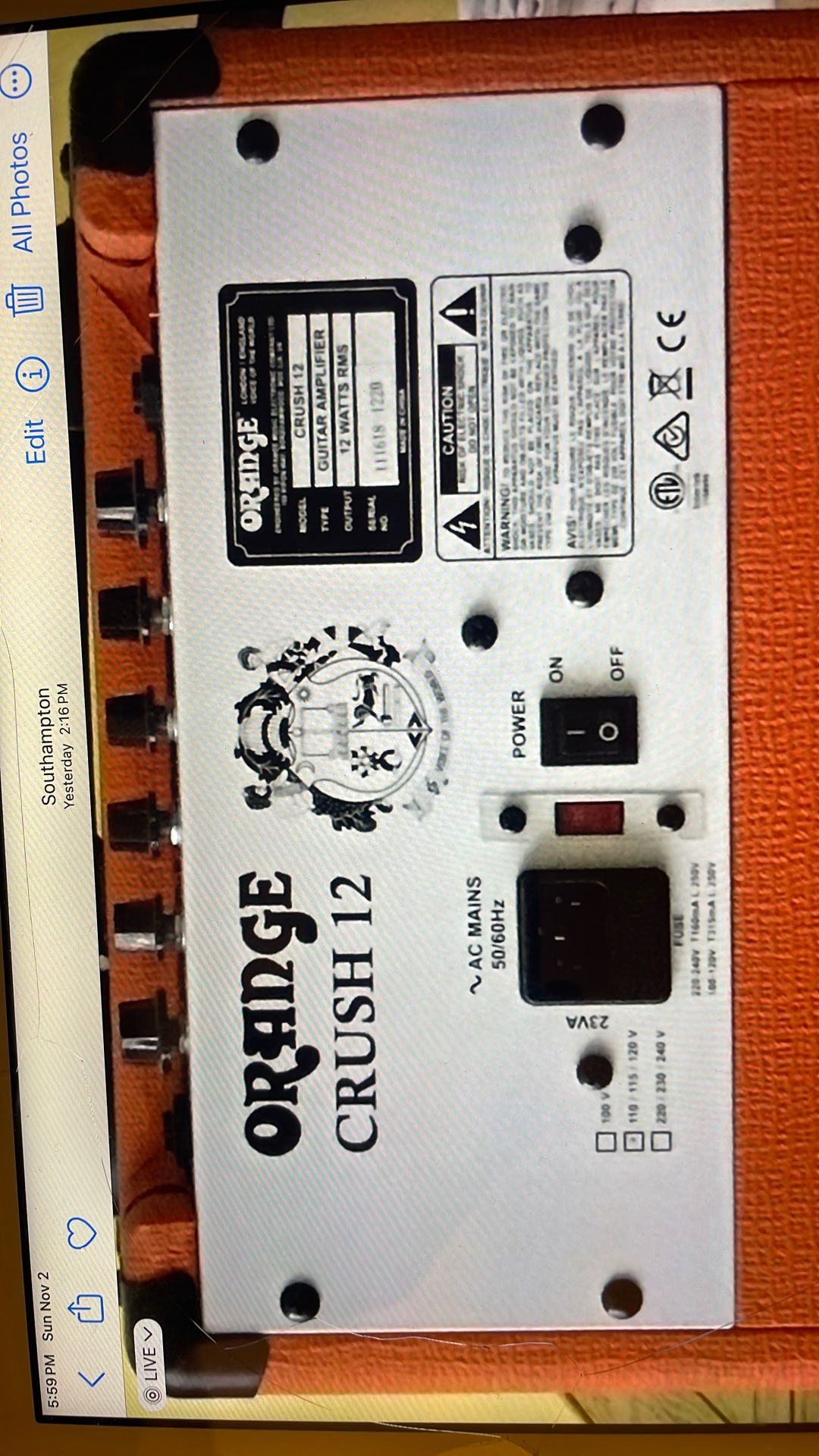 Orange Crush 12 Electric Guitar Amp