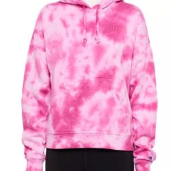 Pink Tye Dye Champion Hoodie Size Small