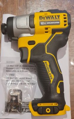 DEWALT DCF801 XTREME 12V 12 Volt MAX Li-Ion Brushless 1/4” Hex Impact Driver.
