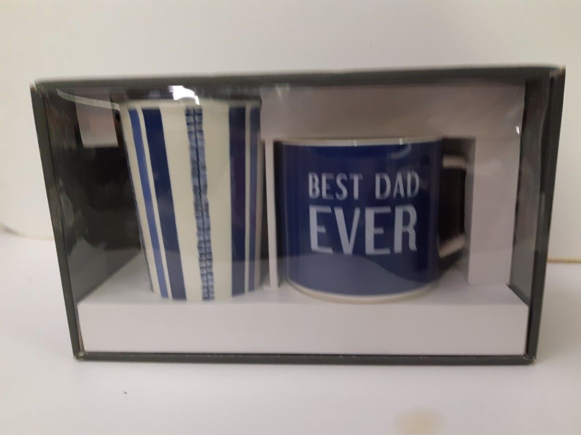 Ceramic Best Dad Ever cup and mug set