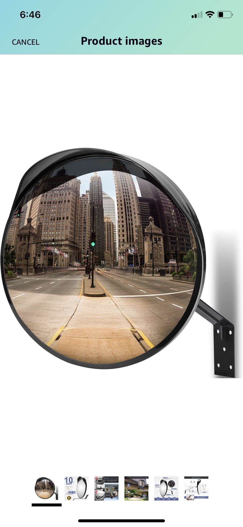 16 Inch Convex Security Mirror - Adjustable Acrylic Safety Mirror - Wide View Garage Mirror for Parking Assist Business, Traffic, Warehouse, Blind Spo