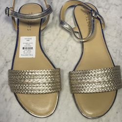 NEW! TALBOT’s Size 9M Gold , Low Heel Sandals