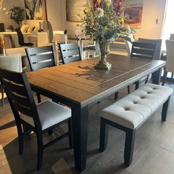 Brown 6PC Dining Table Set