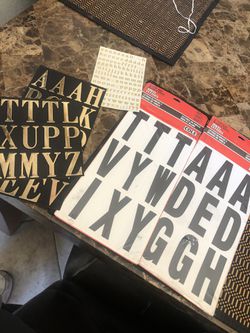 Vinyl letters black and white and gold metallic