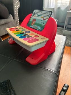 Baby Einstein Cal's First Melodies Magic Touch Piano Wooden Musical Baby Toy: Educational Rattle & Teether, Interactive Instrument for Shapes