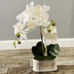Artificial Fake Orchid Flower Plant in Planter Box