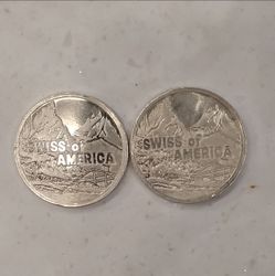 Collector's Swiss of America Silver Coins – Set of 2
