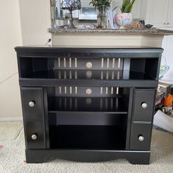 Black Bookcase Shelves Storage TV Stand
