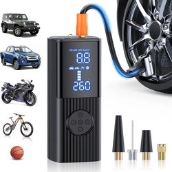 Tire Inflator Portable Air Compressor-180PSI & 20000mAh Portable Air Pump, Accurate Pressure LCD Display, 3X Fast Inflation for Cars, Bikes & Motorcyc